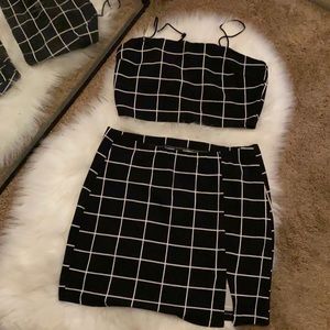 2 piece crop top/skirt set